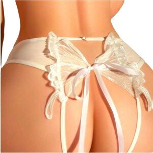 Elegant White Lace Butterfly Panty